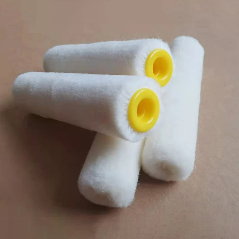 4-Inch Smeltende Wollen Rolborstel Kort Haar Fijn Haar Duimroller Core Corner Reparatie Roller Borstel Decoratieve Borstel