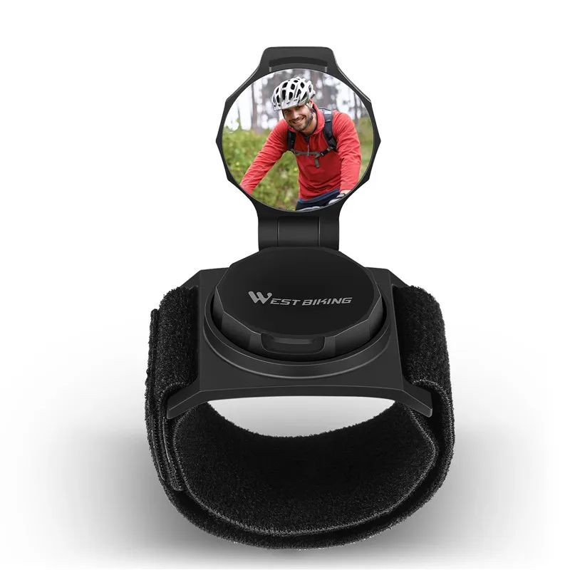 AliExpress West Biking WEST BIKING Bicycle Wrist Rearview Mirror Adjustable Wide Angle Clear Vision Rear View Mirror Cycling Wristband Bike Accessories