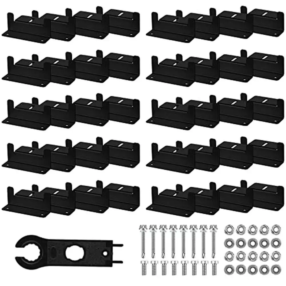 40 Pcs Aluminum Solar Panel Mounting Brackets Kit with Nuts and Bolts Boat Wall and More Lightweight Sturdy Easy Install Wide