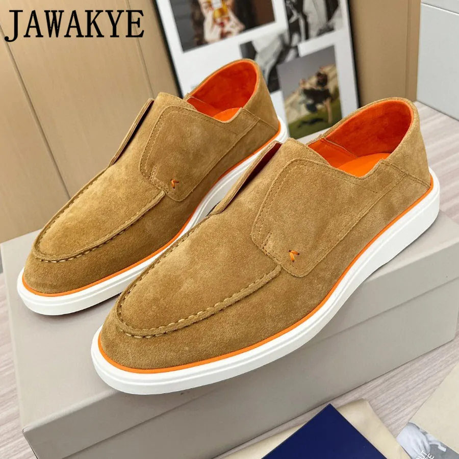 JAWAKYE Brand Couple Shoes Low Top Suede Leather Lazy Loafers Casual Flat Driving Shoes Women & Men\'s Oxfords sapatilha feminina