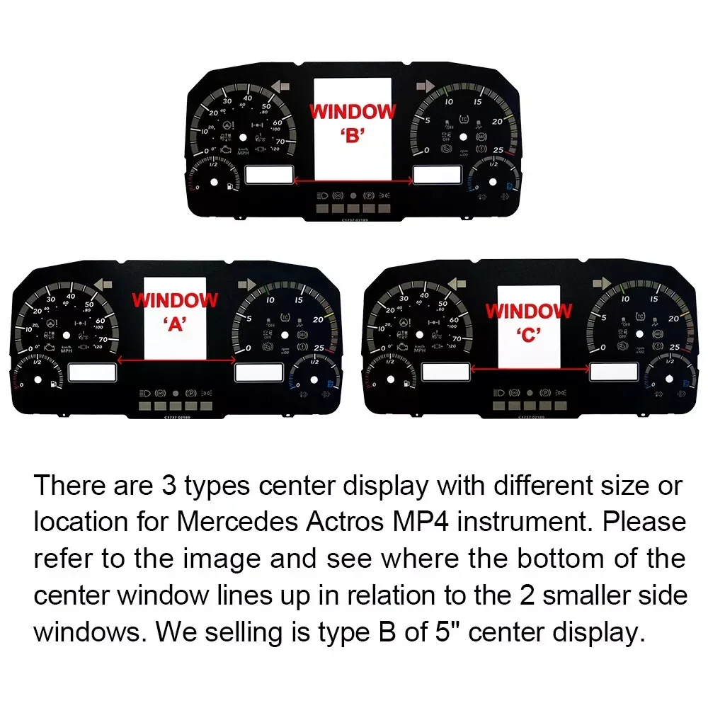 New 5 inch Color LCD Display Screen OEM for 2011-2018 Mercedes Actros MP4 Instrument Cluster COG-VLUK7016-203 204 201 303 301