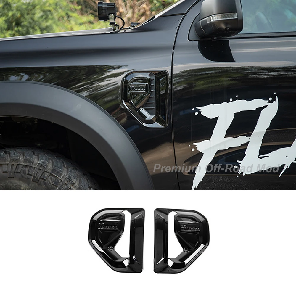 For Ford Ranger T9 Next-Gen 2023-2026 Carbon Fiber Fender Flare Arch Sticker Trim Gloss Black Auto Styling
