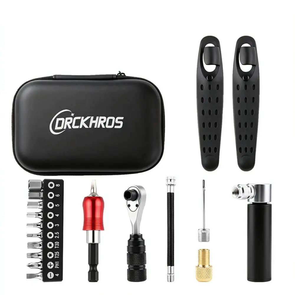 Advanced Bicycle Repair Tool Kit Multi Function Ratchet Wrench Tire Lever Inflator Gear For Mountain Road Bike Repair