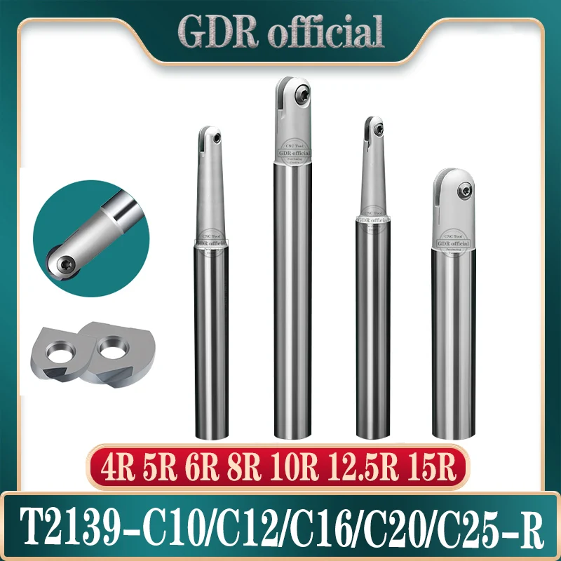 High quality T2139 End Mill rod Ball end mill milling cutter C10 C12 C16 C20 4R 5R 6R 8R 10R 15R 16R Cutting Ball Milling Cutter