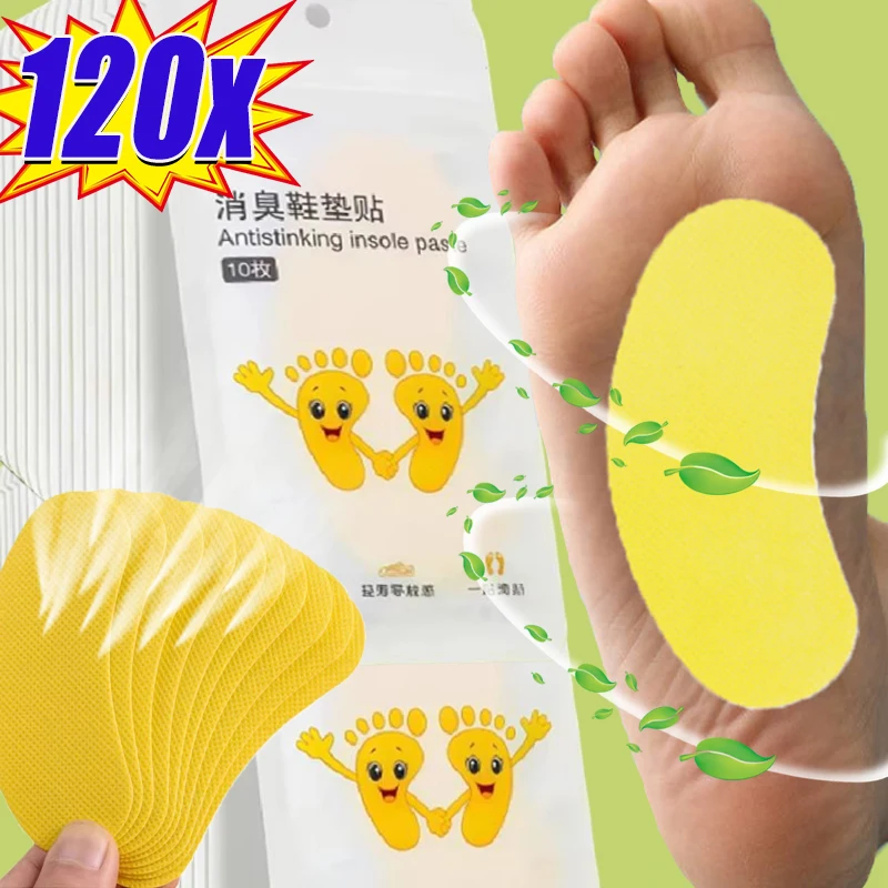 12/120pcs Shoes Deodorant Sticker Foot Odor Deodorants Sneaker Smell Fresh Fruity Aroma Insole Sterilization Sticker Wholesale