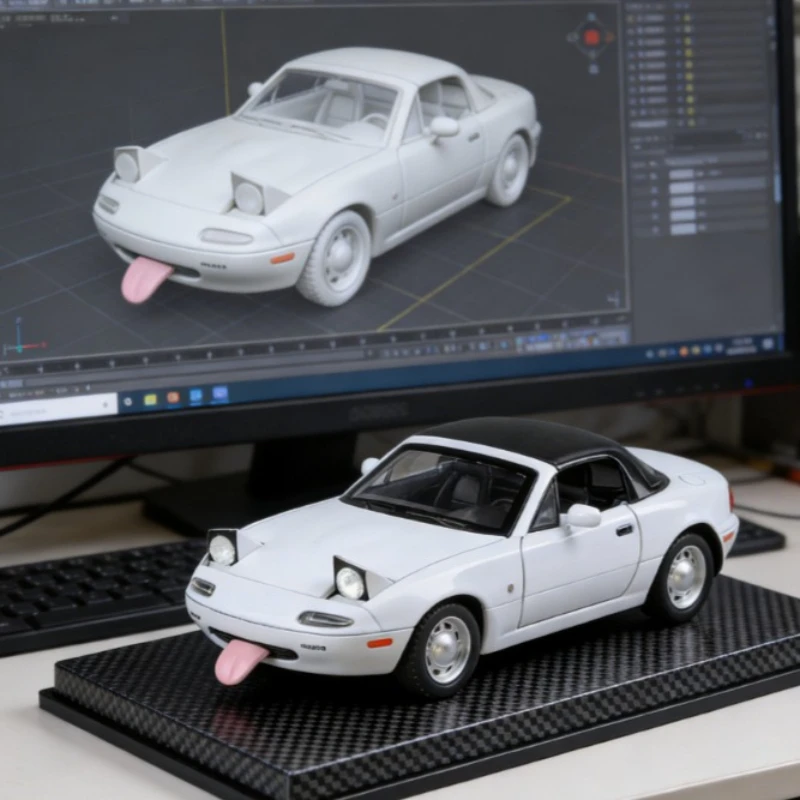 

Модель гоночного автомобиля MX-5 из литого сплава, масштаб 1:24, с имитацией звука и света, развивающая игрушка для детей, подарок на день рождения для мальчиков