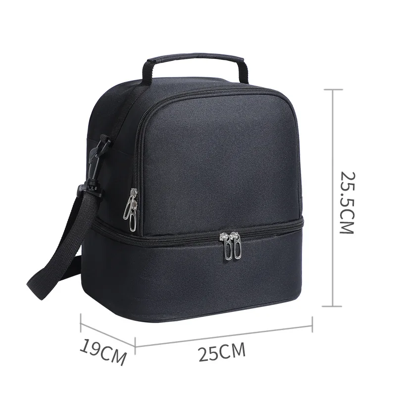 Insulated Bag Large Capacity Picnic Ice Bag Portable Crossbody Lunch Bag Cationic Fabric Waterproof Stain Resistant Lunch Bag