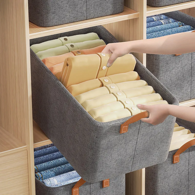 Washable folding storage box Toy storage basket Closet drawer type clothing storage box Household clutter storage box