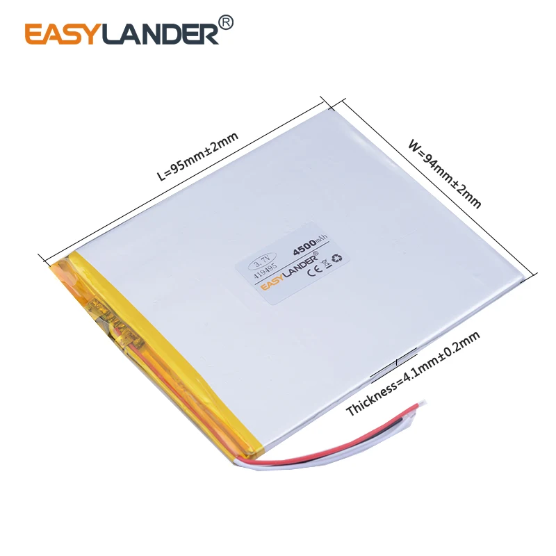 3.7V 3-wire 419495 4500mAh Rechargeable Lithium Li-ion Li Polymer Battery For Tablet Pc  DIY mobile Power bank PAD DVD