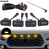 Kit de arnés de cableado de luz de rejilla 4x6LED, ámbar ahumado para Toyota Tacoma TRD, modelos deportivos todoterreno, parrilla delantera 2020 2021 2022 2023