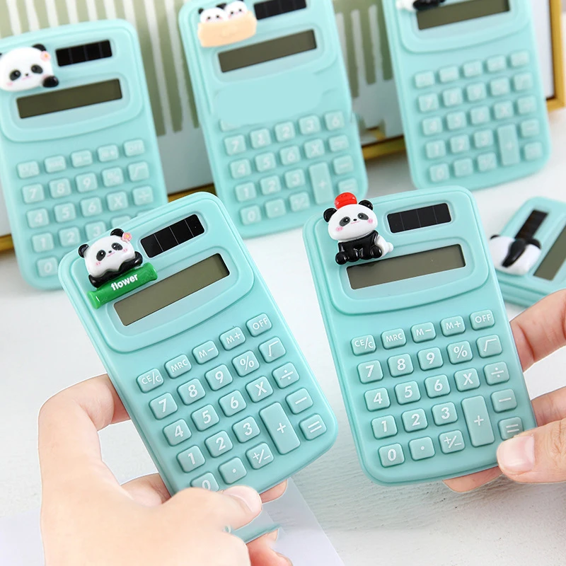 Cute Panda Mini calcolatrice, piccola, portatile, ufficio per studenti, piccolo Computer, calcolatrice di bell'aspetto