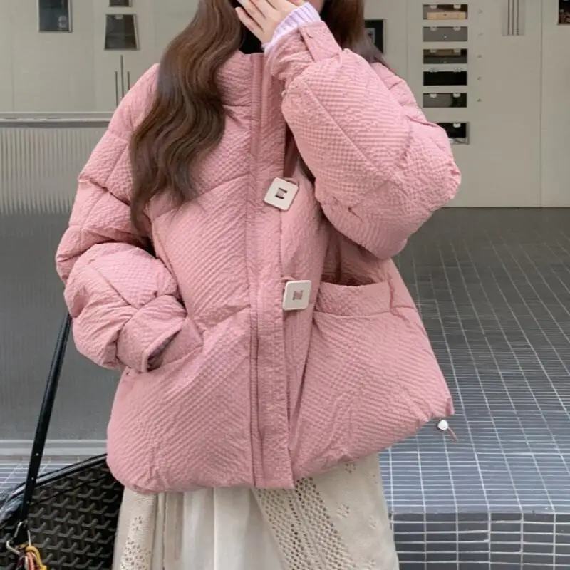 

winter new model cotton-padded jacket Women's short style hooded puffer jacket Korean version leisure fashion loose coat casual