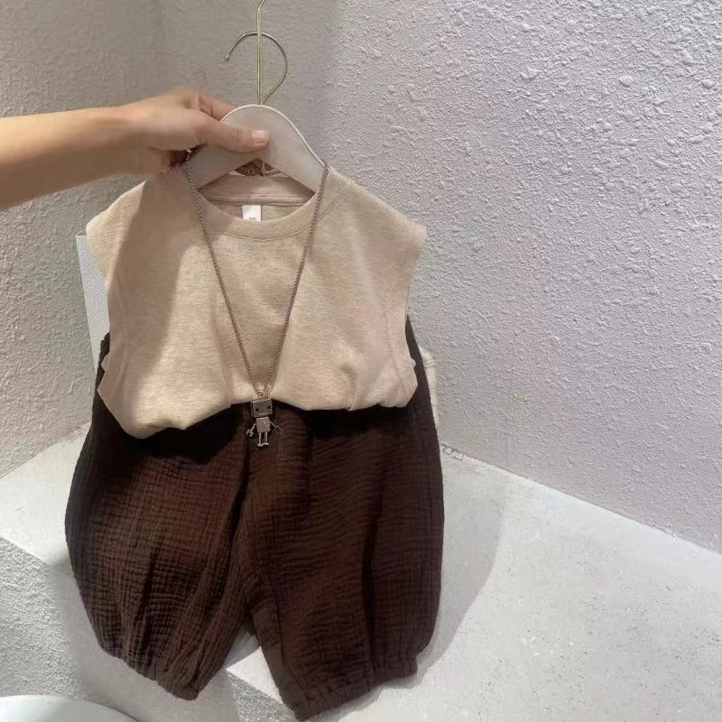 New Boy 2 pcs Clothing Set   Kids Clothes Suits Children Clothes Sets Baby Outfits Summer 24-034
