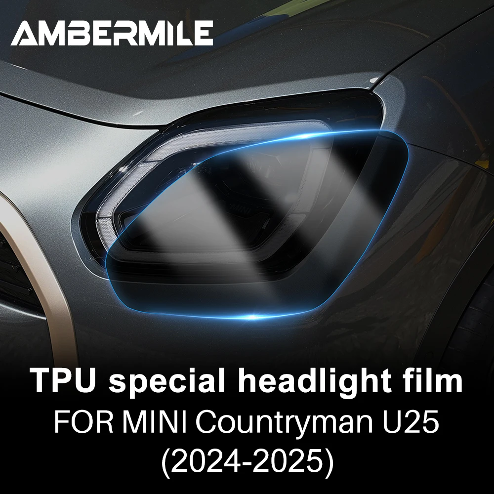 Folia reflektora do Mini Cooper Countryman U25 2024 2025 przydymiona przezroczysta przednia tylna lampa tylna naklejka TPU ochrona przed zarysowaniami