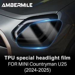 Headlight Film for Mini Cooper Countryman U25 2024 2025 Smoked Clear Front Tail Rear Lamp TPU Sticker Anti-scratch Protection