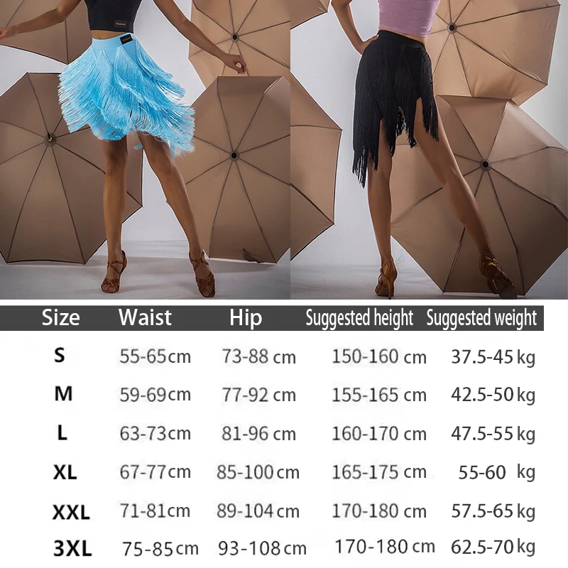 New Women Latin Dance Skirt Sexy Chacha Samba Tango Layers Tassels Fringes Dresses Competition Performamnce Lady Latin Costume