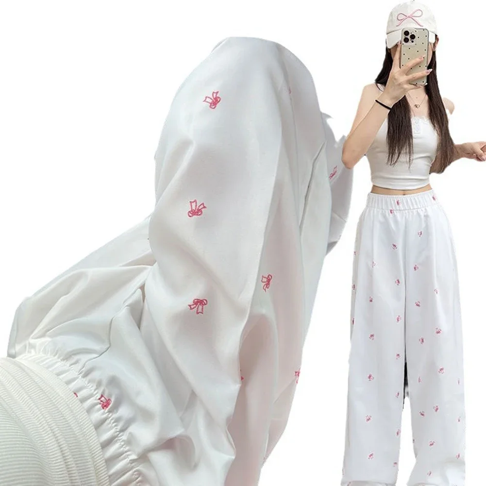 Freizeitkleidung, modische gerade Hosen, Freizeit, Sport, modische Kleidung, Schleifen-Design, bequeme Hosen, Schmetterlingsmuster-Hosen