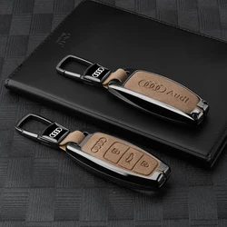 Zinc Alloy Car Key Case Cover Shell For Audi A3 A4 B9 A6 C8 A7 S7 4K A8 D5 S8 Q7 Q8 SQ8 E-tron 2018 2020 2021 2022 2023 Keychain