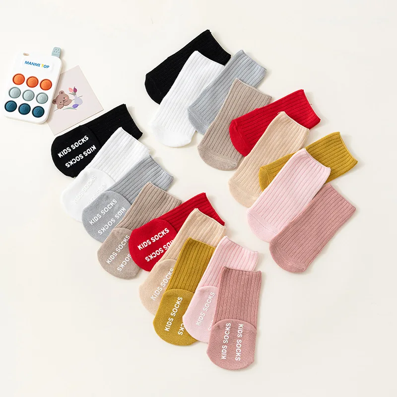 

Детские носки из хлопка класса А с нескользящей подошвой, средней длины, для малышей и младенцев 0-3 лет, весна-лето