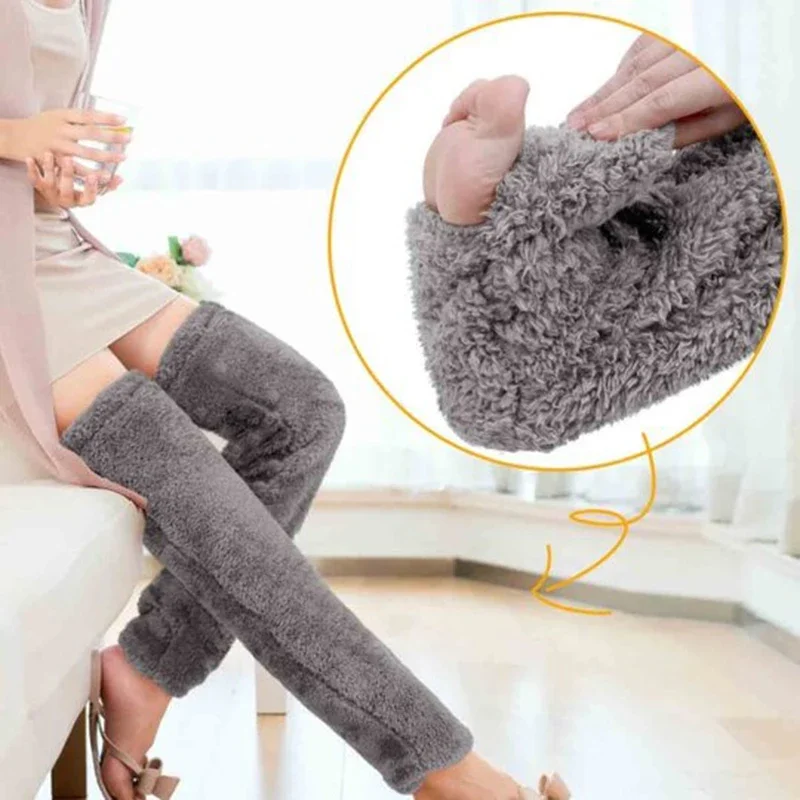 Chaussettes de couchage multifonctionnelles pour femmes et hommes, bas de pieds chauds, lit avec couette, vieilles jambes froides, hiver