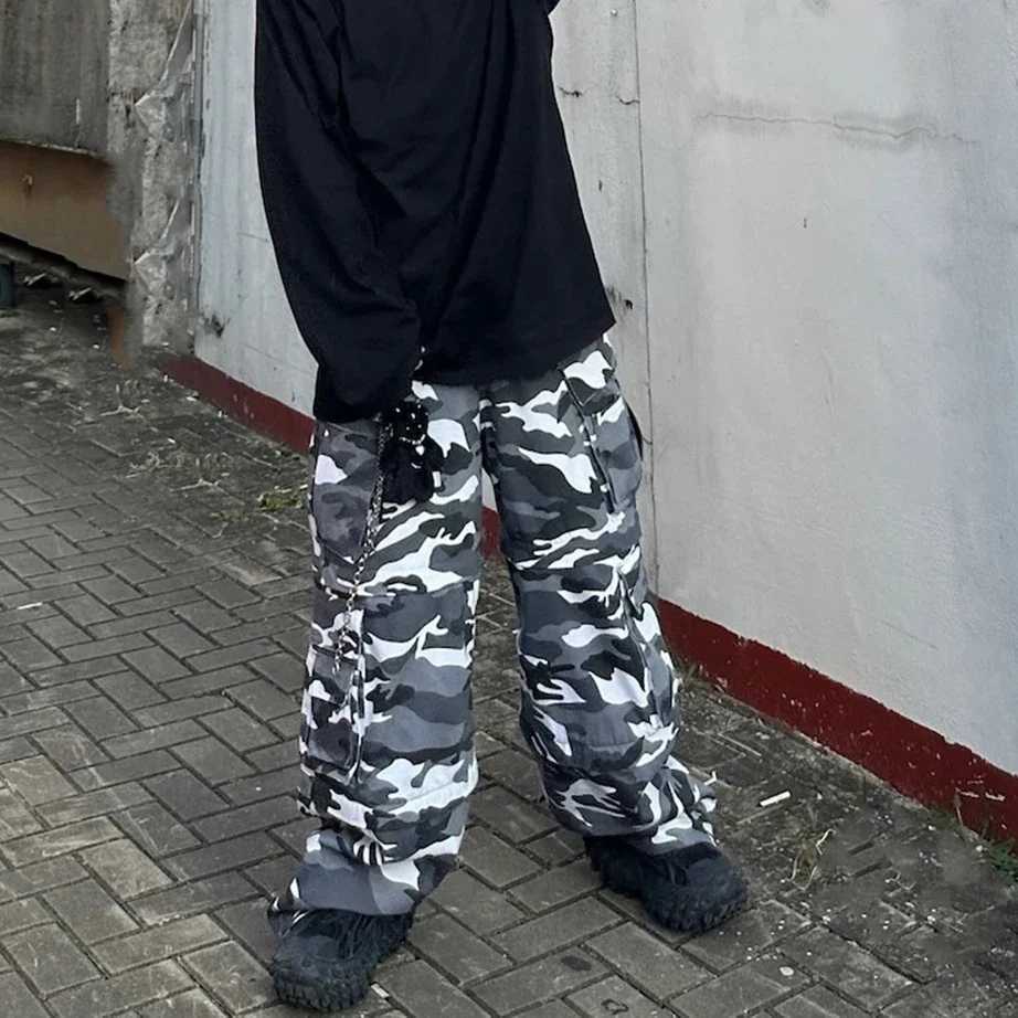 

Detachable Loose Functional Camouflage Jeans Pants for Men Wide Leg Patchwork Loose Casual Denim Trousers Oversized