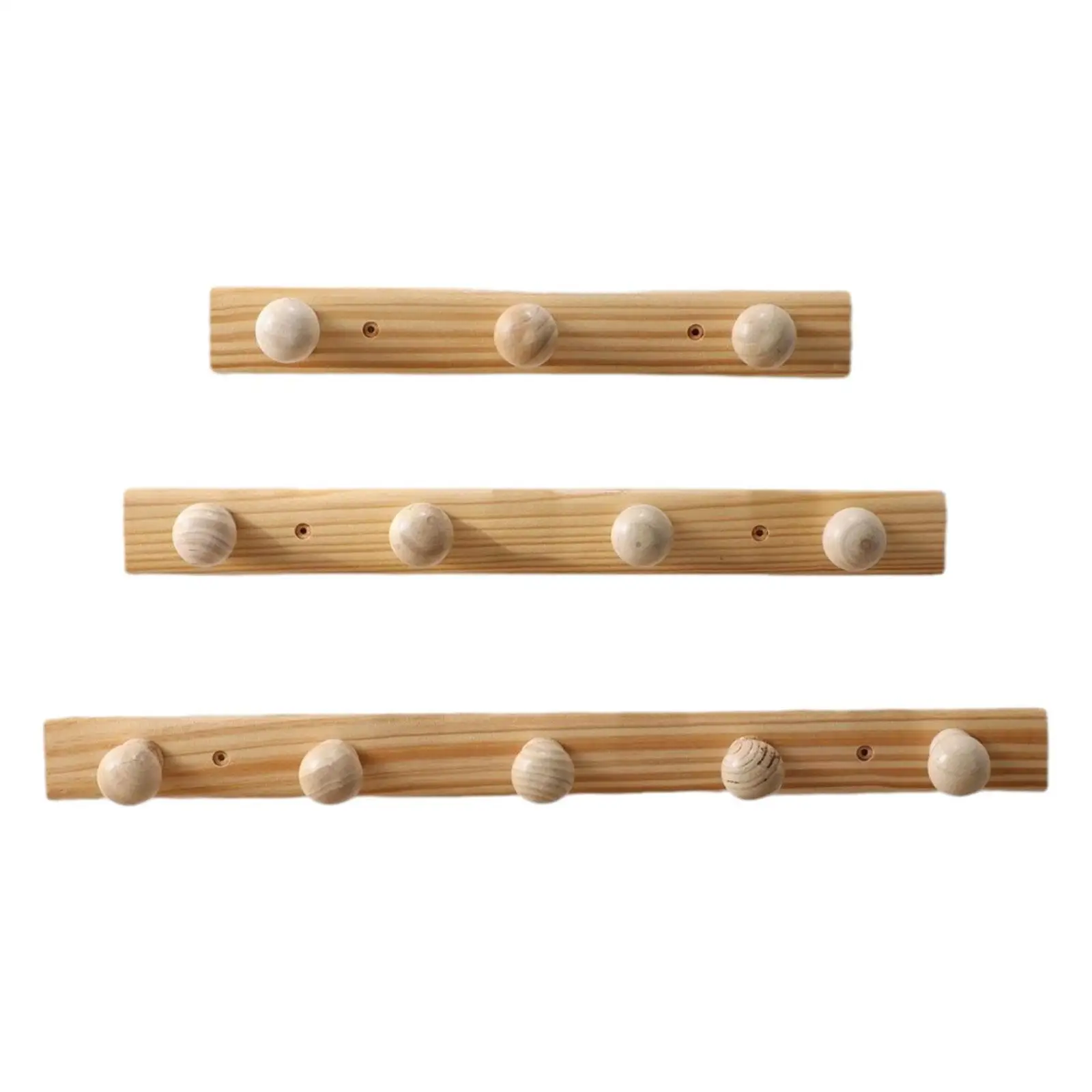 Wooden Coat Hooks Coat Rack Sturdy Space Saving Organizer Wall Mount Wood Wall Hooks for Bathroom Wardrobe Entryway Door Wall