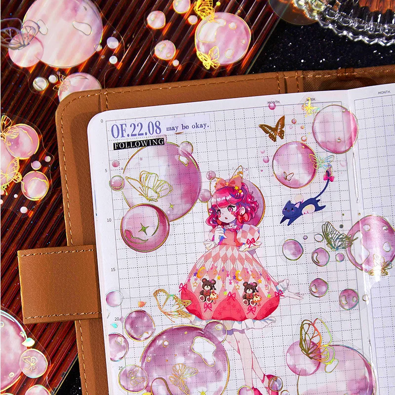 20 قطعة سلسلة جزيرة الفقاعات الحالمية ملصقات الحيوانات الأليفة الديكور الإبداعي DIY بها بنفسك سجل القصاصات اليدوية مادة الكولاج ملصقات القرطاسية