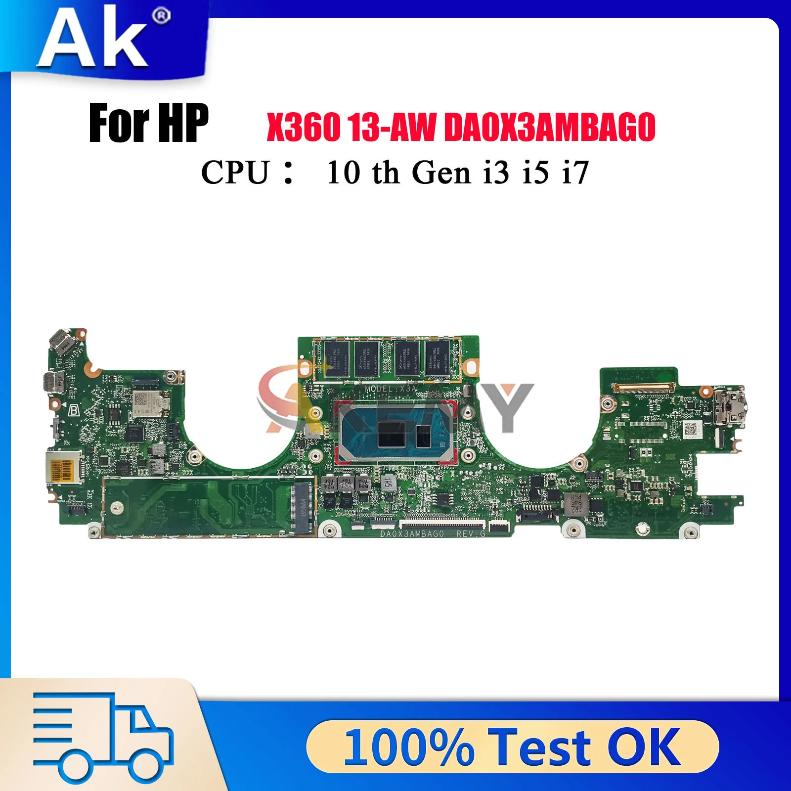 

DA0X3AMBAG0 Материнская плата для ноутбука HP Spectre X360 13-AW с процессором i5 i7 10-го поколения 8 ГБ 16 ГБ ОЗУ M03271-601 L71985-601