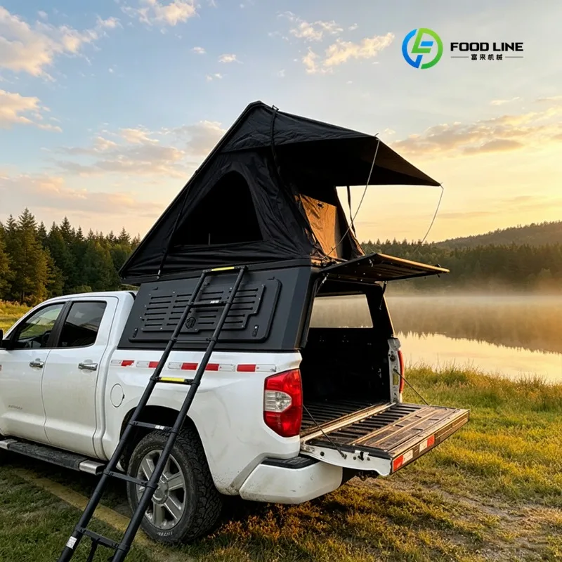 FL Customized Pickup Truck Bed Canopy Pop Tent Hard Sided Waterproof Camper Black Aluminum Four-Season Quick Opening Hot Sale