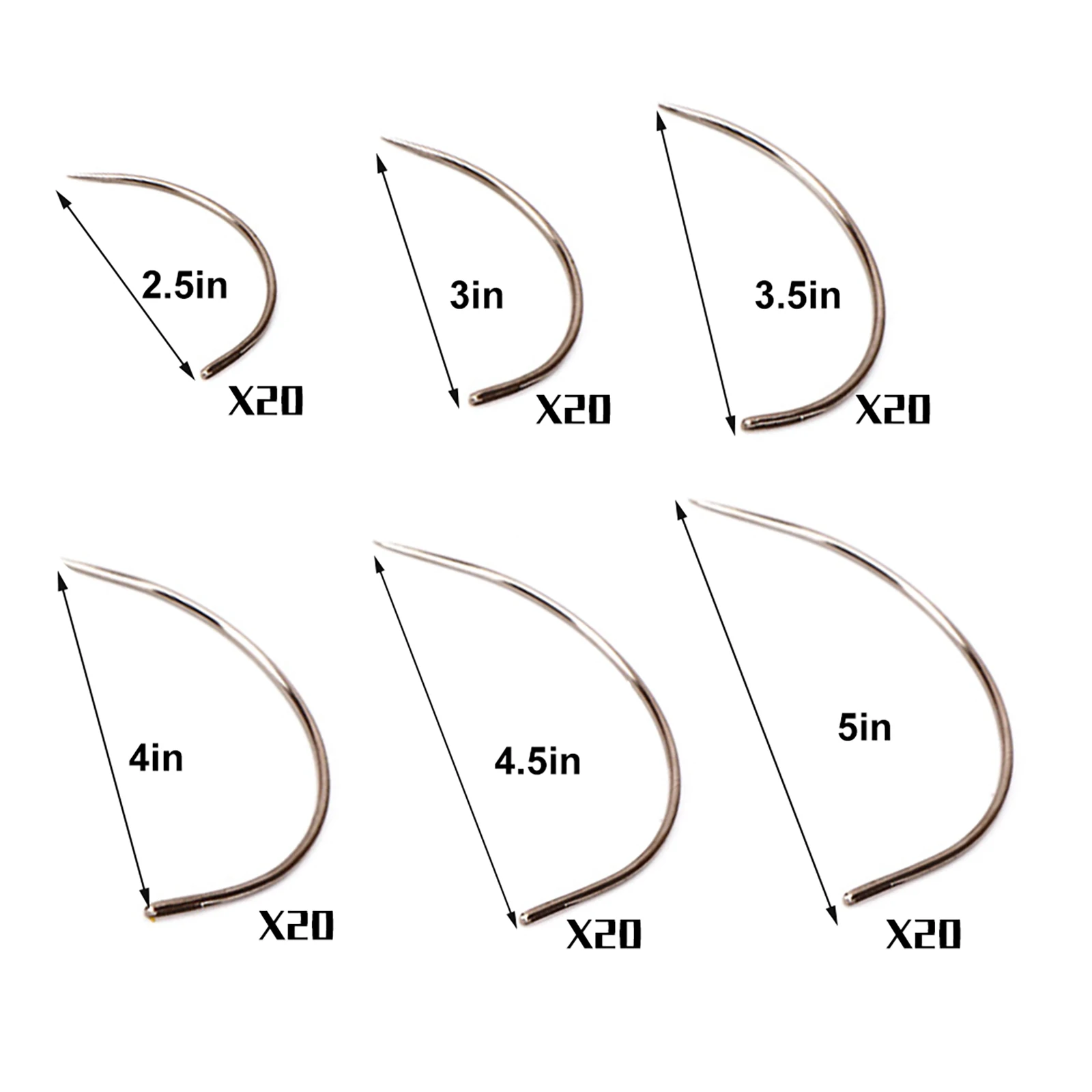 IMZAY 50/100 Pcs Steel Curved Needle Big Eye Leather Curved Sewing Needle Weaving Needle for Carpet Leather Canvas Repairing