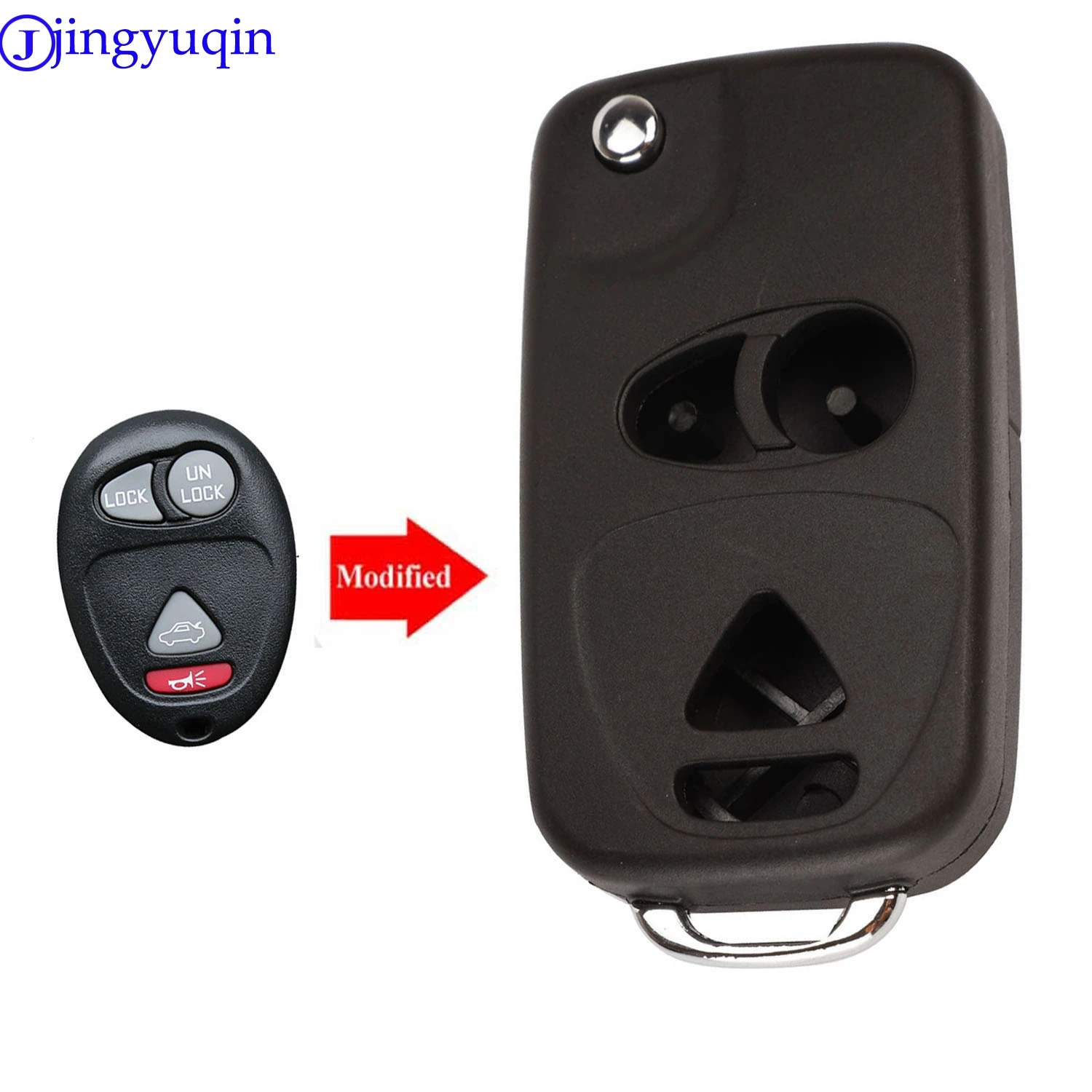 

jingyuqin Modified Folding Car Key Shell Fob Case for Buick Regal Lacrosse Park Avenue Excelle Cover 4Buttons