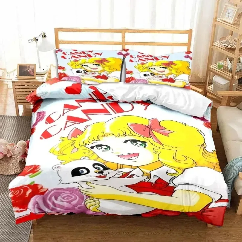 

Manga Candy Candy Bedding Set Duvet Cover Bed Set Quilt Cover Pillowcase Comforter king Queen Size Boys Adult Bedding Set