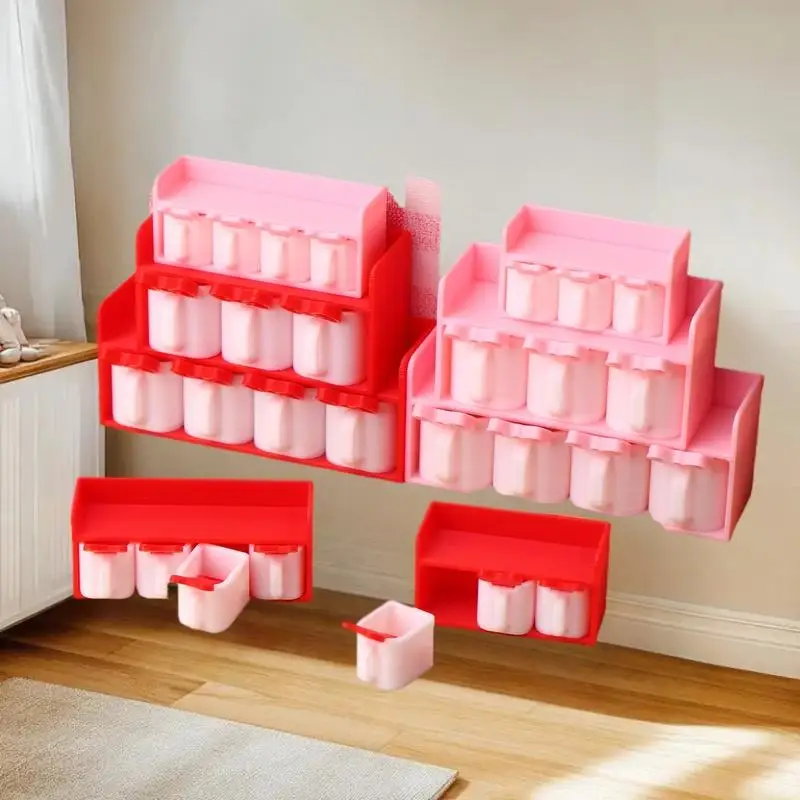 Accessoires de scène de maison de poupées: Mini pot d'assaisonnement de dessin animé 1/12 pour la cuisine, jeu de simulation