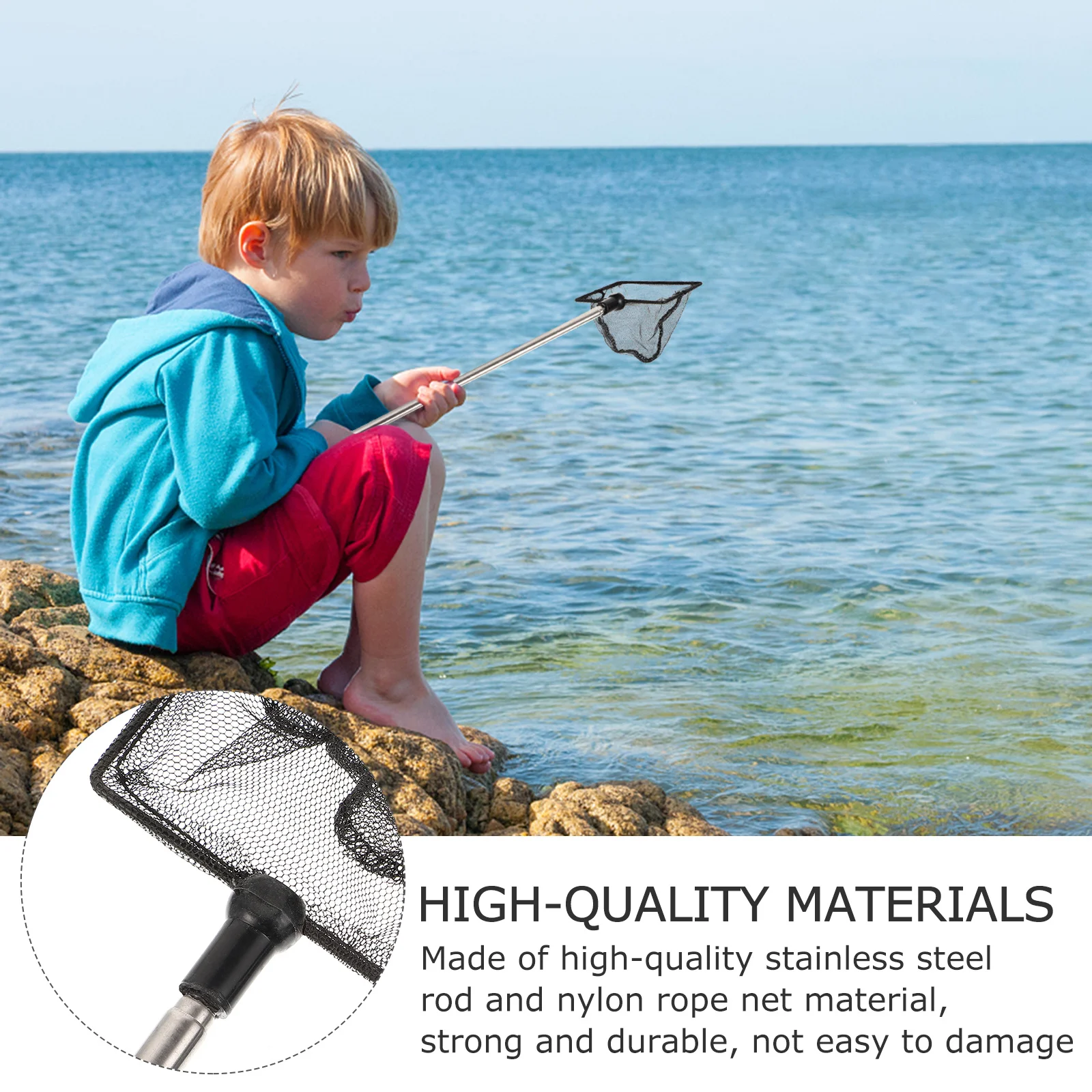 

2Pcs Telescopic Fishing Net Stainless Steel Retractable Landing Net for Fish Tank Pool Aquarium Cleaning 62Cm Extended Length