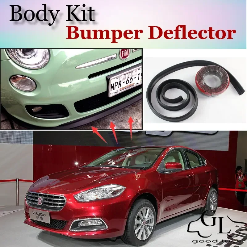 Bumper Lip Deflector Lips For Fiat Viaggio Front Spoiler Skirt For TopGear Fans to Car Tuning / Body Kit / Strip