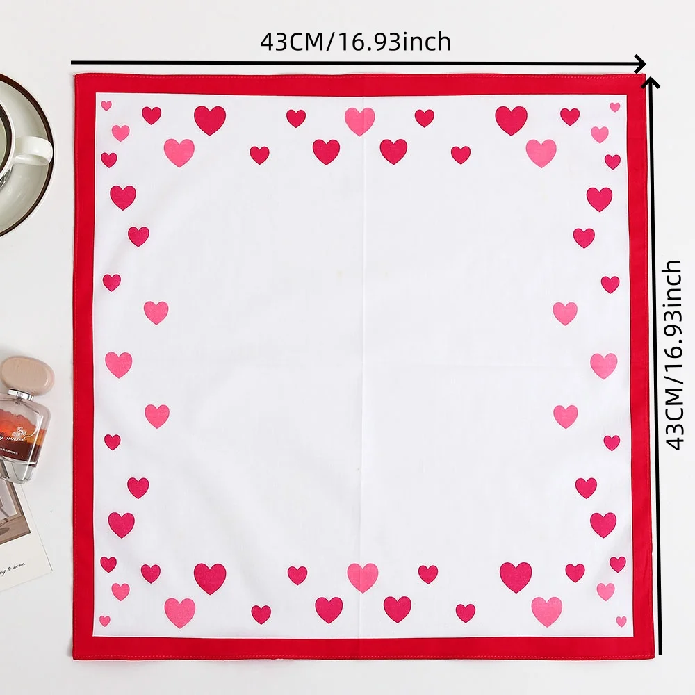 ผู้หญิงผ้าเช็ดหน้าผ้าฝ้าย,Elegant,นุ่มและสบายผ้าเช็ดหน้าผ้าฝ้าย,หัวใจโรแมนติกฤดูกาลงานแต่งงานเจ้าสาวของที่ระลึก FLAP กระเป๋ากางเกงผ้าพันคอ