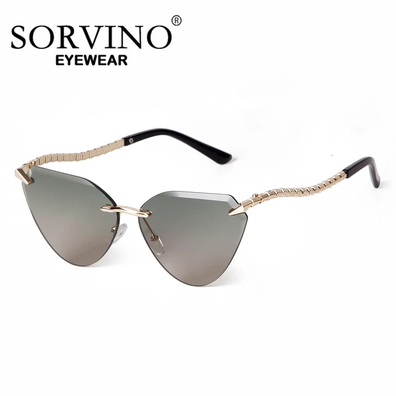 SORVINO-Lunettes de soleil œil de chat pour femmes, célèbre marque de styliste, double lentille de document, nickel é UV400, haute qualité, sans monture