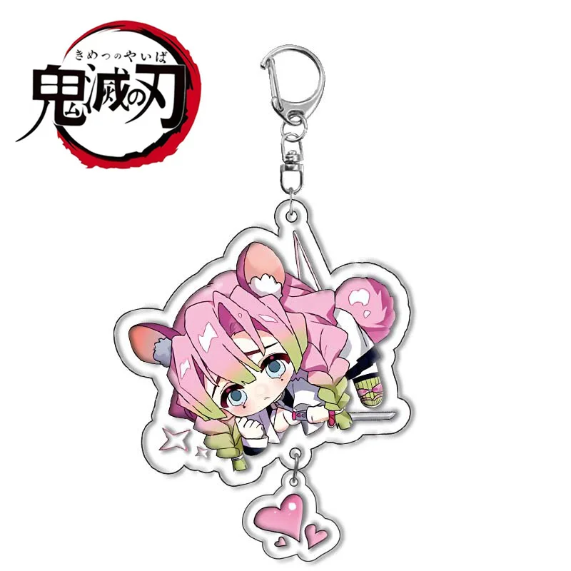 Demon Slayer Anime Acrylic Keychain Kamado Nezuko Design Cartoon Character Schoolbag Pendant Perfect Gift Kids Packaging Decor view 2