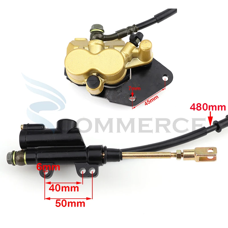 Motocross Rear Hydraulic Disc Brake Master Cylinder Caliper Foot Brake For 110cc 125cc 140cc150cc Pit Dirt Bike Motorcycle Parts