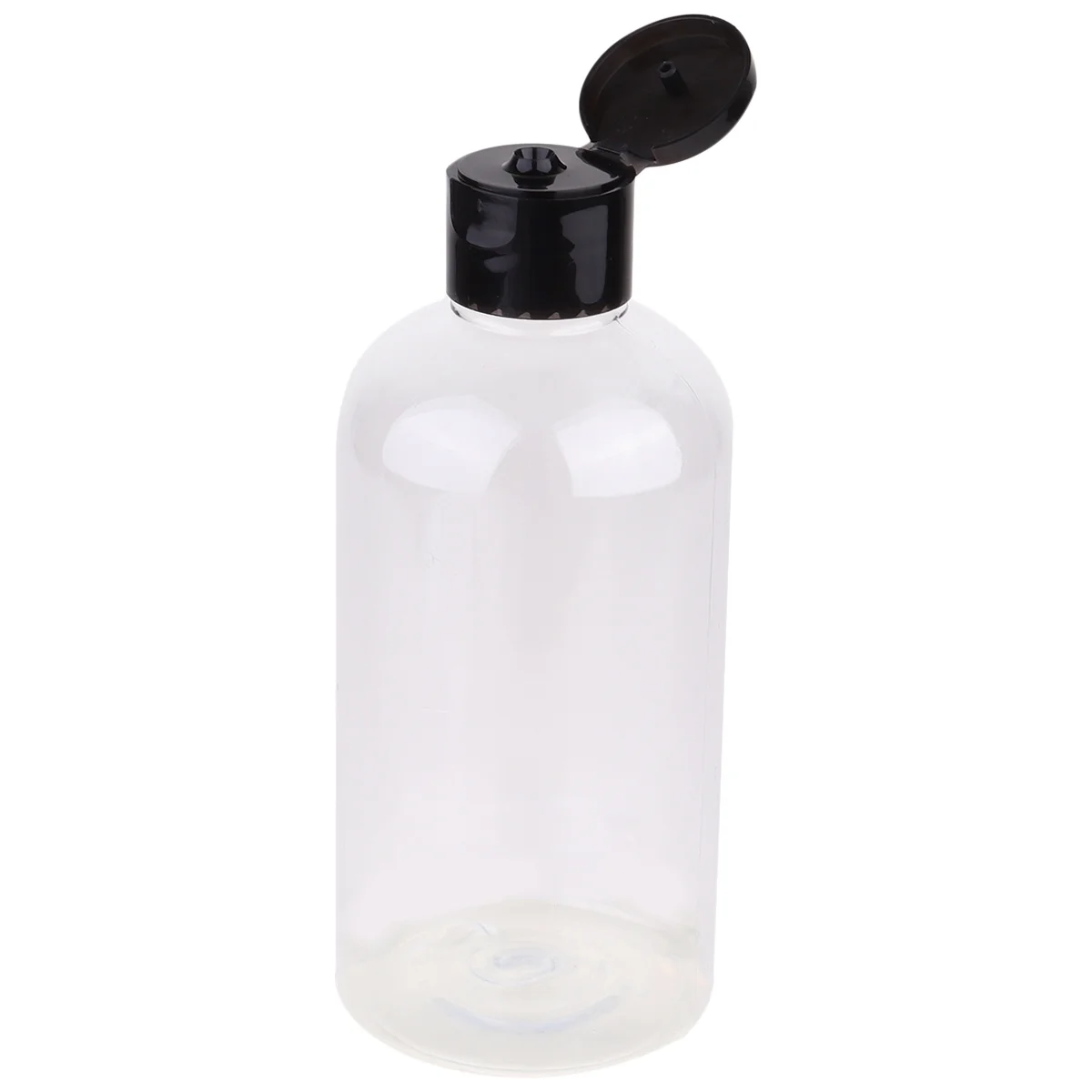 

6pcs 250ML Cover Plastic Bottle Transparent Bottle Portable Empty Bottle Lotion Storage Bottle With Black Cover for Hom