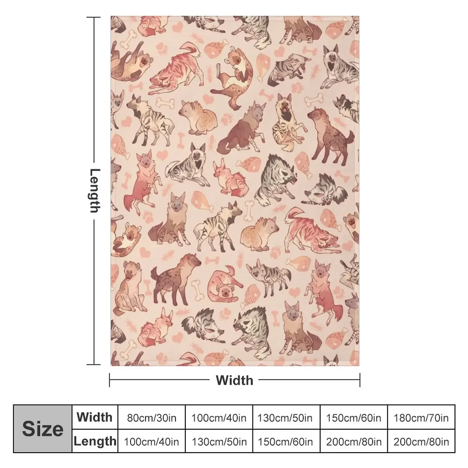 Hyenas in creamy orange Throw Blanket Nap Flannel Fabric manga Flannels Blankets