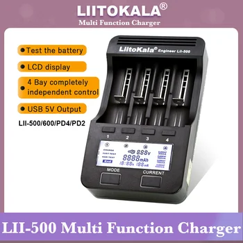 Liitokala lii500 lii600 liipd4 pd2 LCD 3.7V/1.2V AA/AAA 18650/26650/16340/14500/10440/18500 Caricabatteria con schermo lii-500
