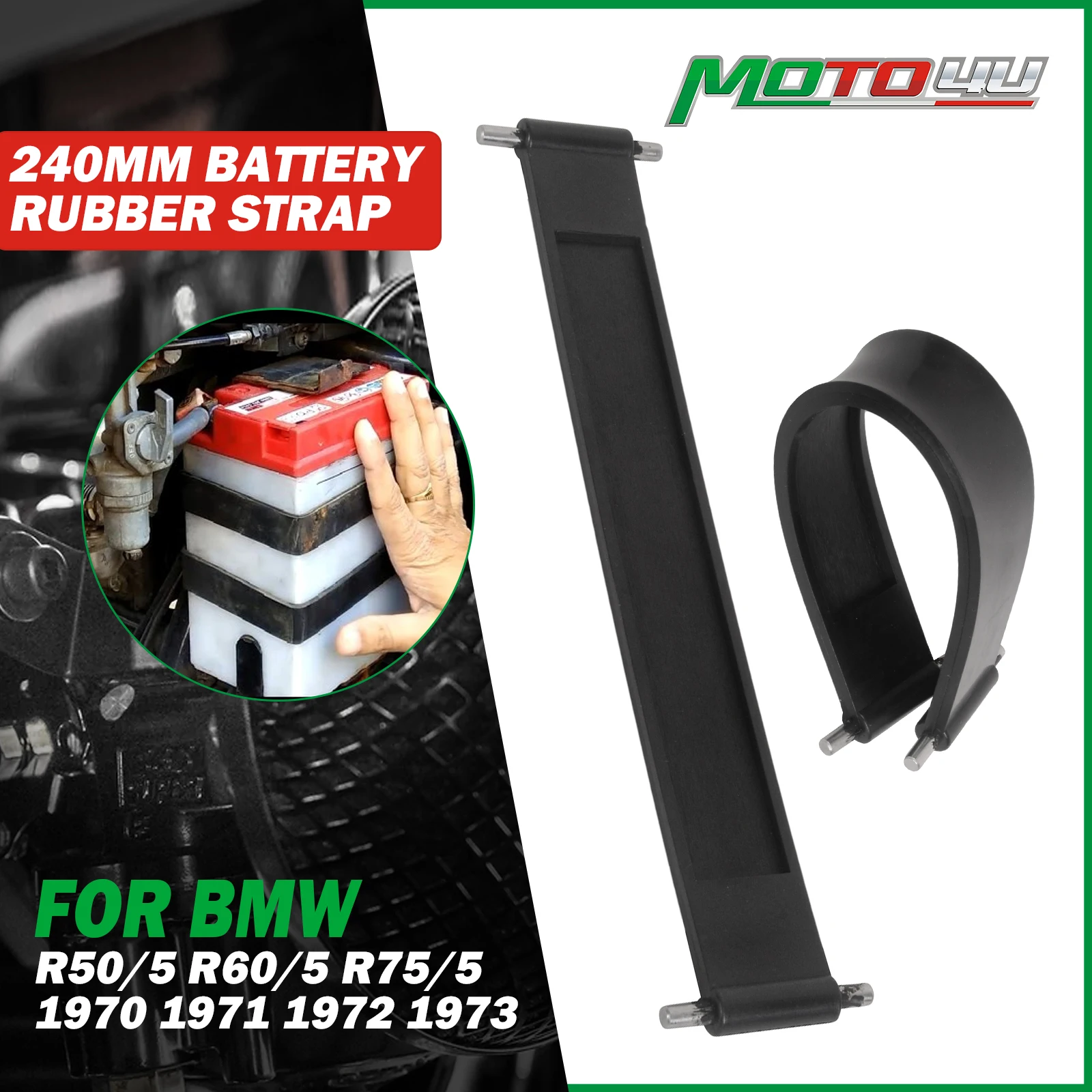 

240mm For BMW R50/5 R60/5 R75/5 1970-1973 1PC Long Battery Rubber Strap Motorcycle Rubber Accessories Cafe Racer