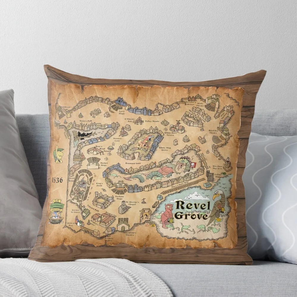 Map of Revel Grove - 1536 part I Throw Pillow luxury decor Decorative Cushions For Luxury Sofa