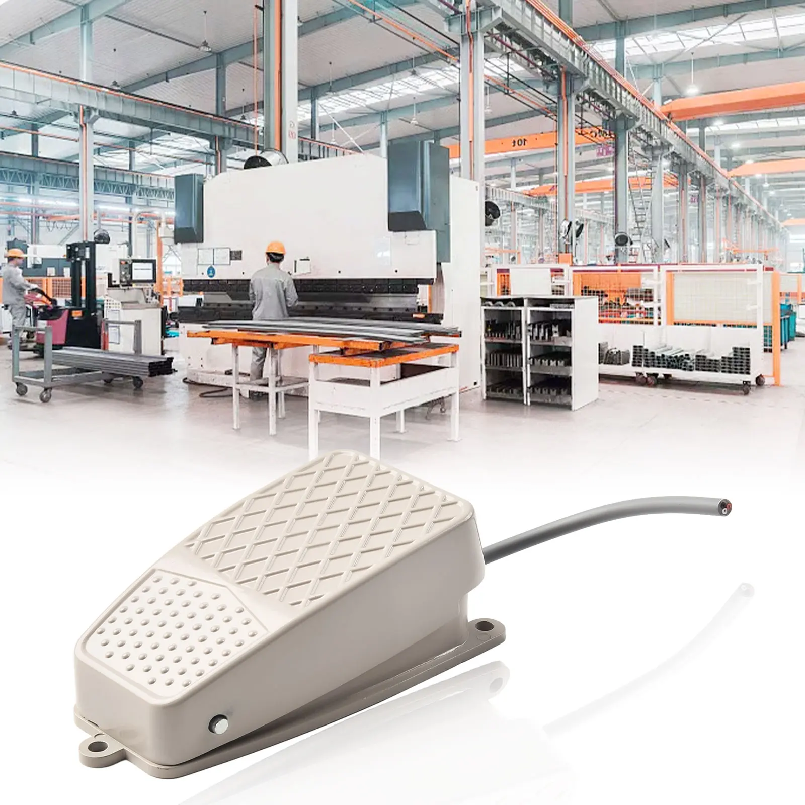 FS-2 Industrial-Use Momentary Footswitch SPDT 1NO1NC 10A 220V 380V Aluminum Housing IP62 Protection Level for Automation Systems