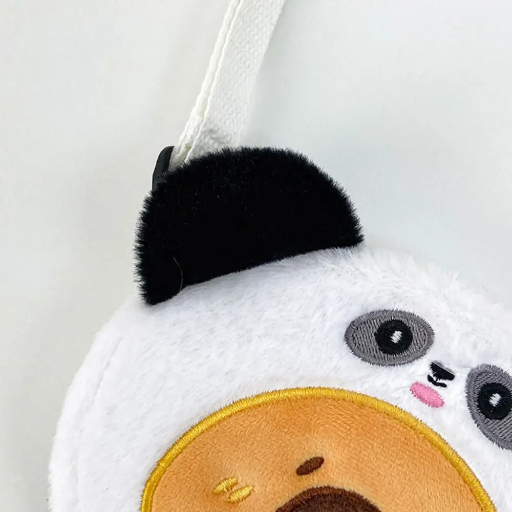 Capibara pluche schoudertas met grote capaciteit PP katoen cartoon dier dier crossbody tas pluizige rits kikker portemonnee meisjes