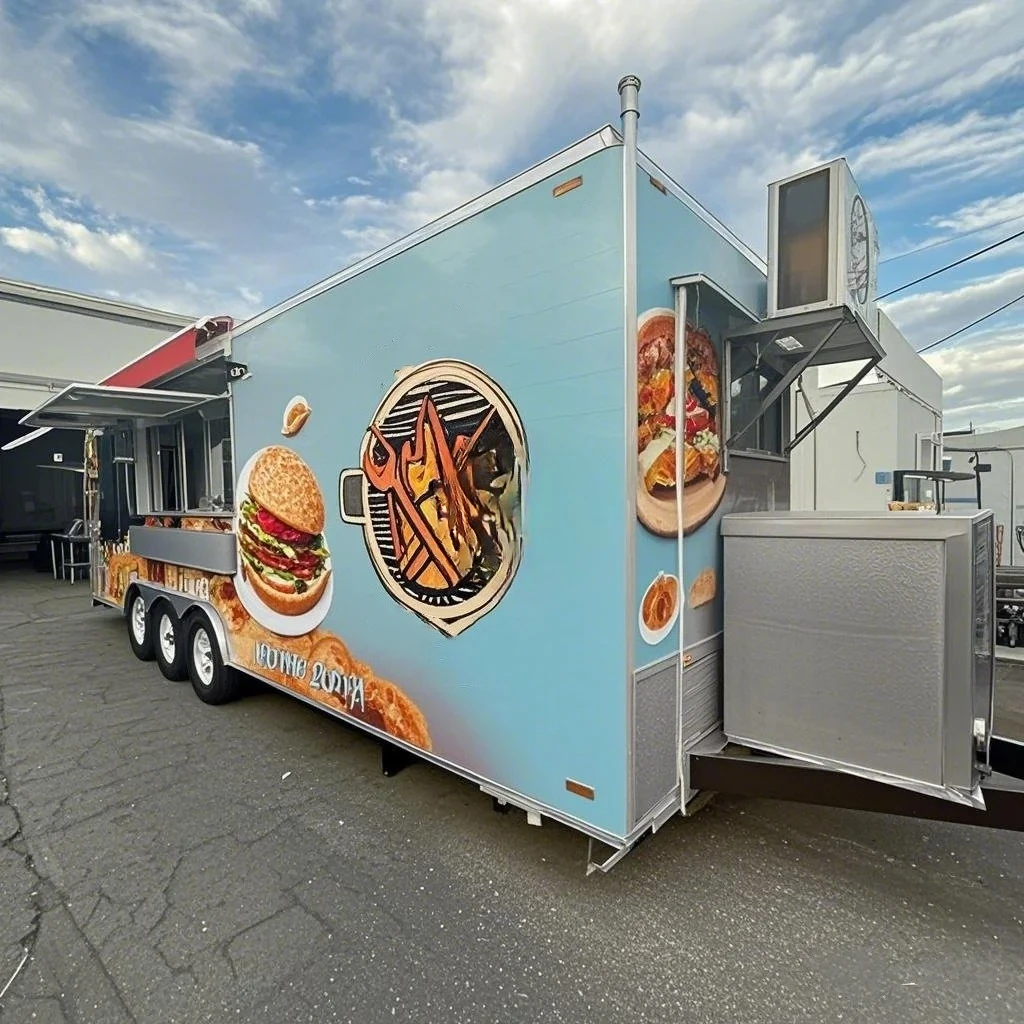 New Design Movable Kitchen For Fast Food Trailer Concession Food Trailers Fully Equipped Kitchen