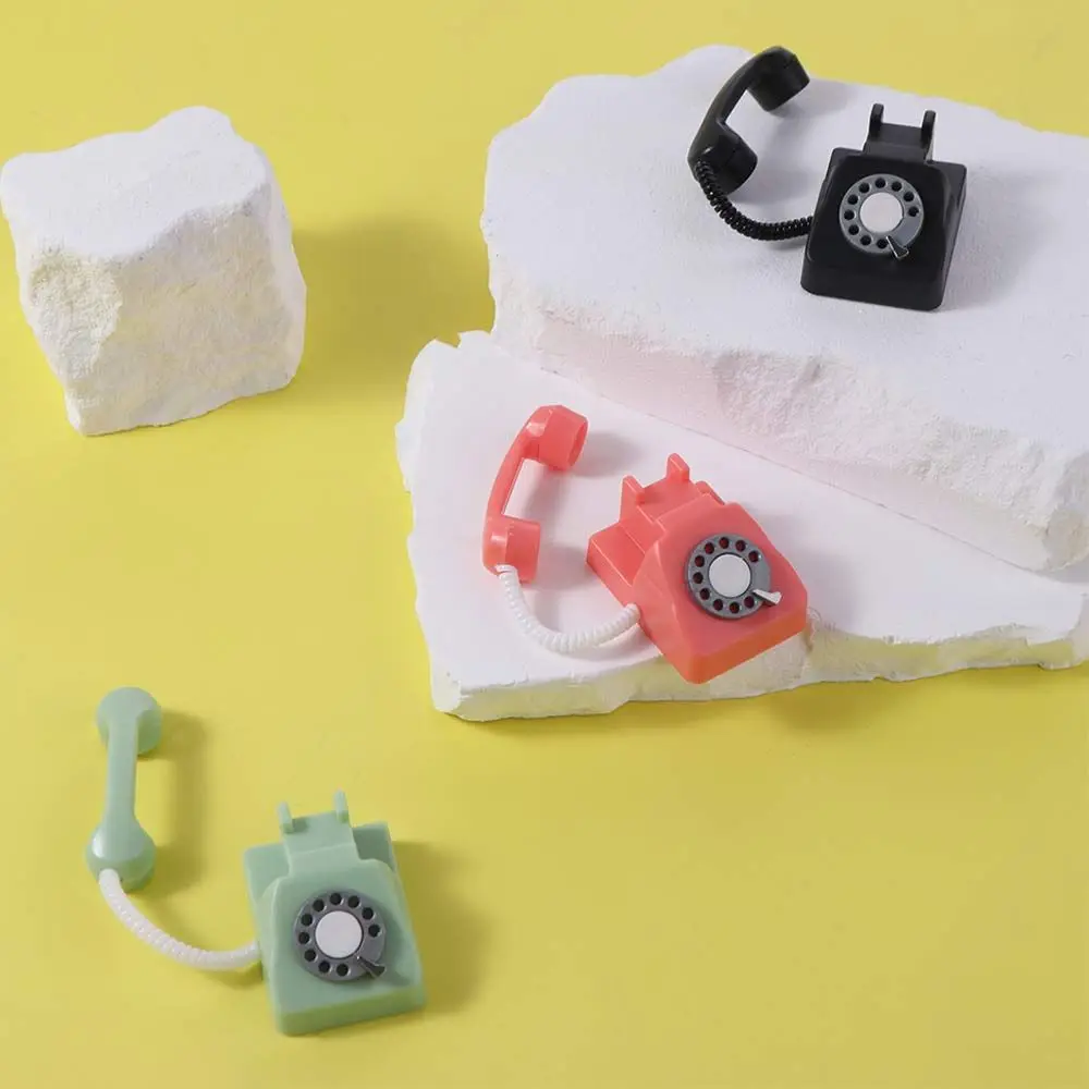 

Fixed Telephone Miniature Simulated Telephone Vintage Dollhouse Furniture Dollhouse Miniature Phone Model Mini Phone Rotary