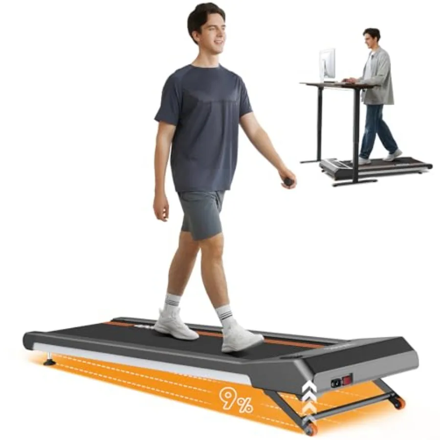 

Беговая дорожка Walking Pad с 9% автоматическим наклоном под столом, беговая дорожка для домашнего офиса, портативный дизайн с 9-уровневым наклоном, дистанционным управлением