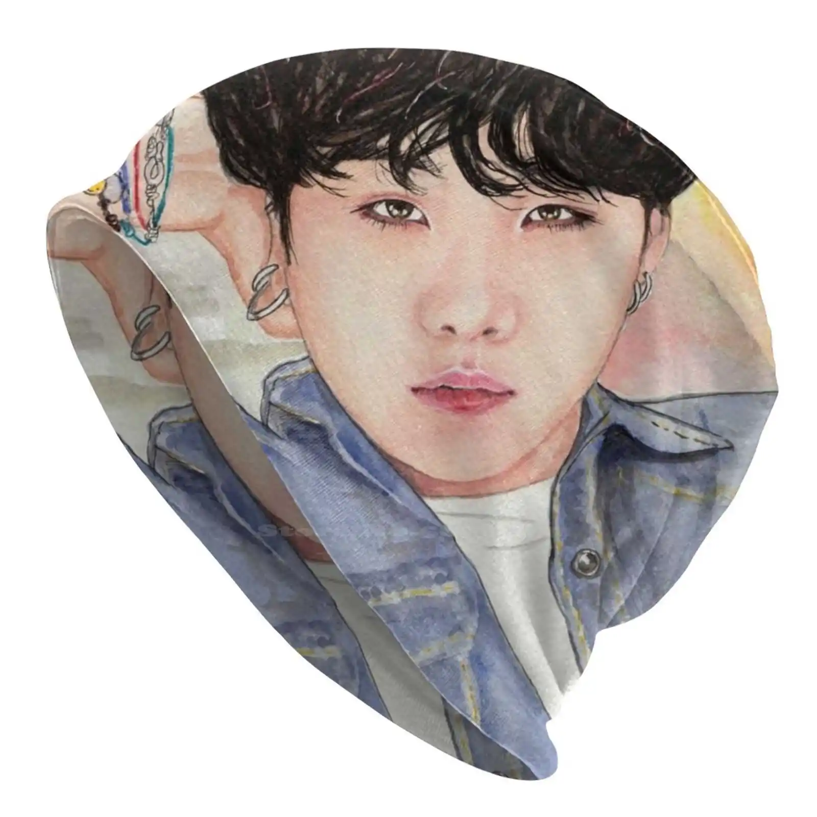 Yoongi Butter Concept Knitted Hat Warm Beanie Outdoor Caps Minyoongi Watercolour Watercolor